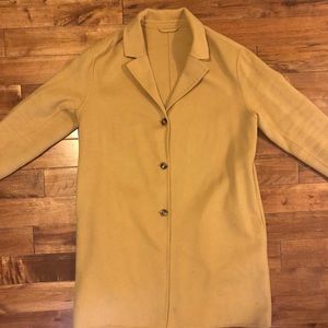 Relaxed Wool Blend Coat - Yellow